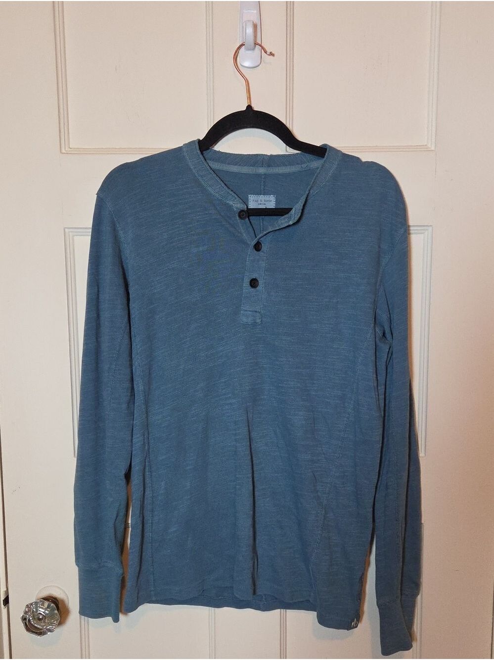 Rag & Bone Men's Basic Henley Tee In Blue Size XS
